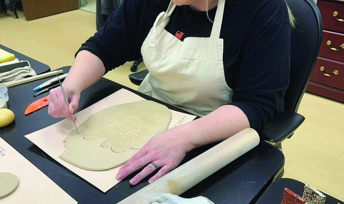 Aubrey focuses on creating new works from clay.